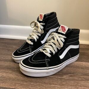 Vans Sk8-Hi High Tops | Black and White Vans